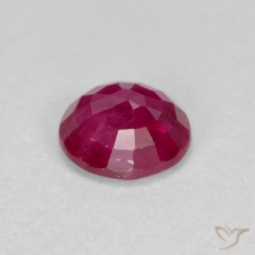Rubi Vermelho rosado Natural 0.74ct, Redondo, VS-SI