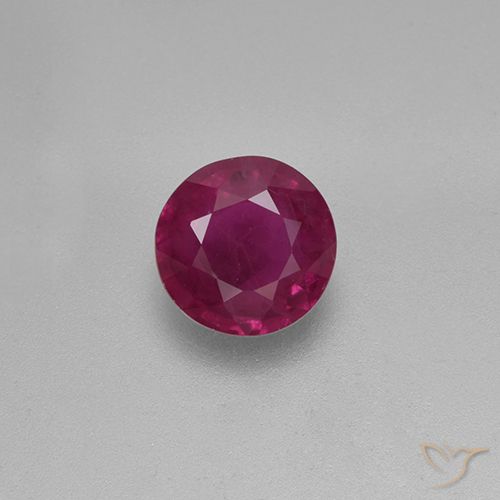 0.73ct Natural Vermelho escuro Rubi, Redondo, VS-SI