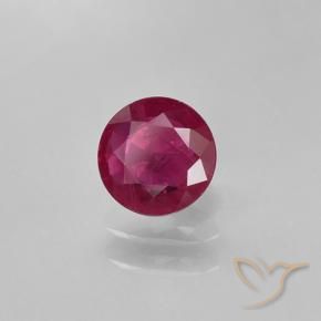 Rubi Vermelho rosado Natural 0.63ct, Redondo, VS-SI