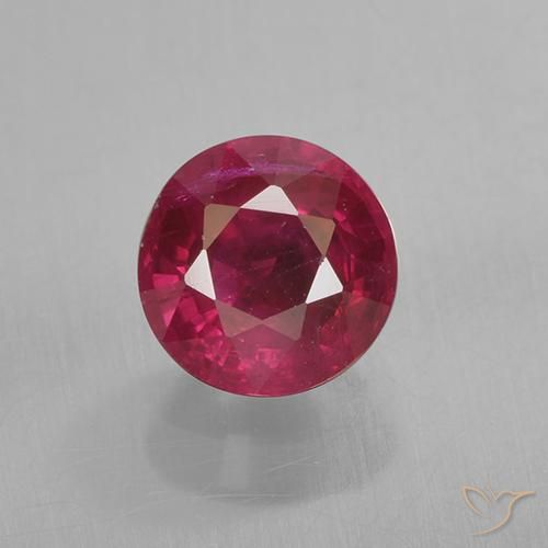 0.80ct Natural Vermelho médio-escuro Rubi, Redondo, VS-SI