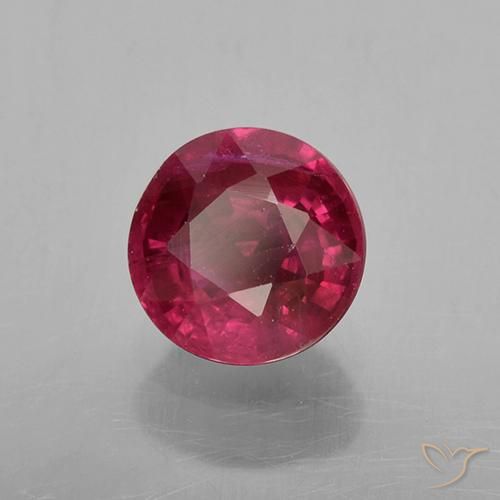 Rubi Vermelho médio-escuro Natural 0.80ct, Redondo, VS-SI
