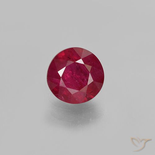 0.71ct Natural vermelho médio Rubi, Redondo, VS-SI