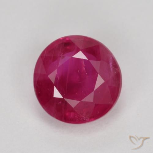 0.80ct Natural rosa avermelhado Rubi, Redondo, VS-SI