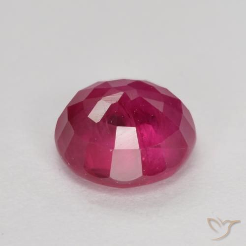 Rubi rosa avermelhado Natural 0.80ct, Redondo, VS-SI