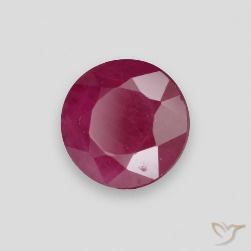 Rubi Vermelho rosado Natural 1.07ct, Redondo, VS-SI