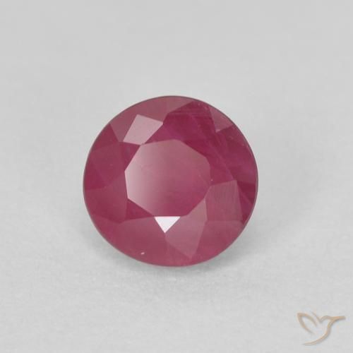 Rubi Vermelho rosado Natural 0.60ct, Redondo, VS-SI