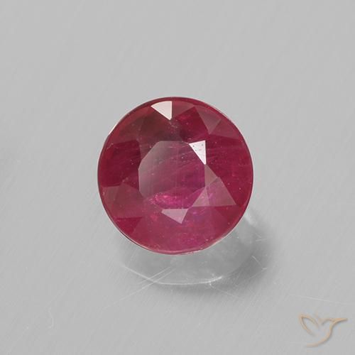 Rubi Carmesim Profundo Natural 0.64ct, Redondo, VS-SI