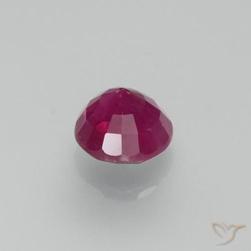 Rubi Vermelho rosado Natural 0.79ct, Redondo, VS-SI
