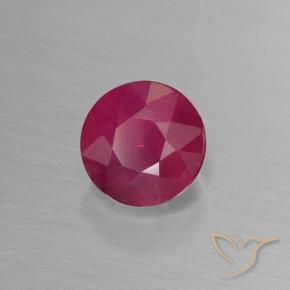 Rubi Vermelho rosado Natural 1.28ct, Redondo, VS-SI