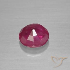 Rubi Vermelho rosado Natural 1.28ct, Redondo, VS-SI