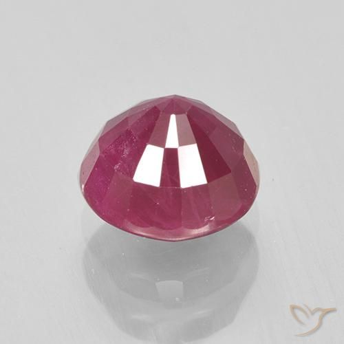 Rubi rosa avermelhado Natural 1.55ct, Redondo, VS-SI
