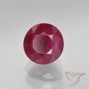 Rubi Vermelho rosado Natural 1.10ct, Redondo, VS-SI