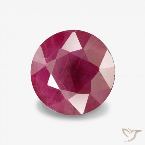Rubi rosa avermelhado Natural 1.21ct, Redondo, VS-SI