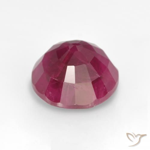 Rubi rosa avermelhado Natural 1.21ct, Redondo, VS-SI