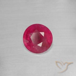 Rubi Luz vermelha Natural 0.83ct, Redondo, VS-SI