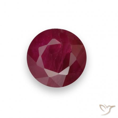 0.75ct Natural Vermelho escuro Rubi, Redondo, VS-SI