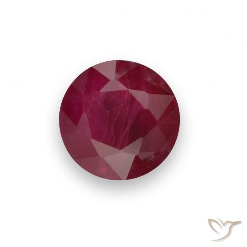 Rubi Vermelho escuro Natural 0.75ct, Redondo, VS-SI