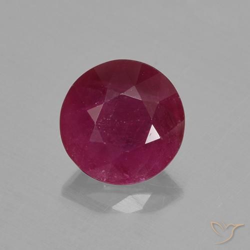 0.65ct Natural Vermelho escuro Rubi, Redondo, VS-SI