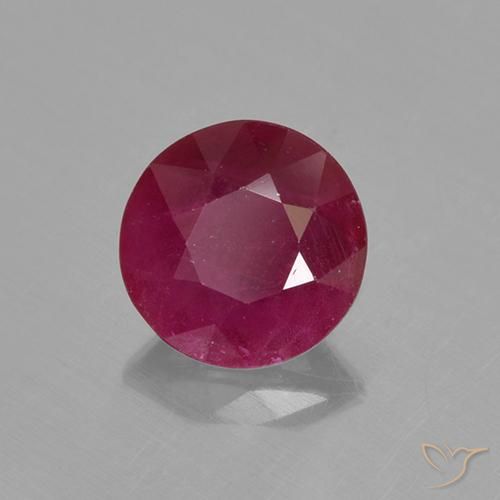 Rubi Vermelho escuro Natural 0.65ct, Redondo, VS-SI