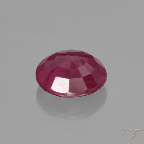 Rubi Vermelho escuro Natural 0.65ct, Redondo, VS-SI