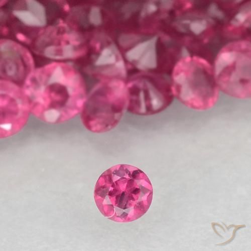 Pedras preciosas de Rubi Magenta Profundo natural de 1.30 ct, Corte Redondo, VS