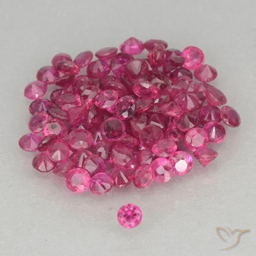 Pedras preciosas de Rubi Magenta Profundo natural de 1.30 ct, Corte Redondo, VS