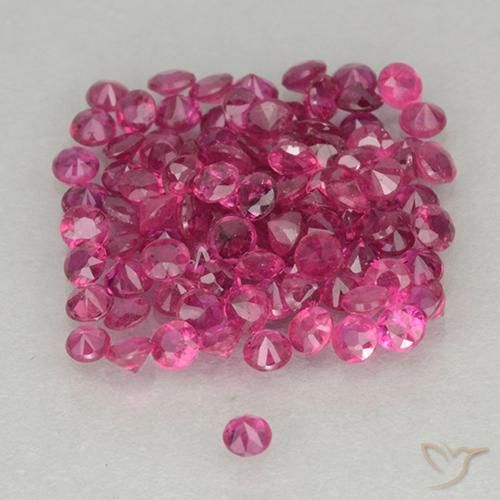 Pedras preciosas de Rubi Magenta Profundo natural de 1.30 ct, Corte Redondo, VS