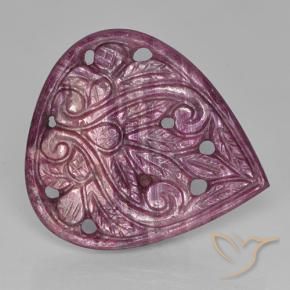 Rubi roxo médio Natural 31.28ct, Formato de pêra, Opaco