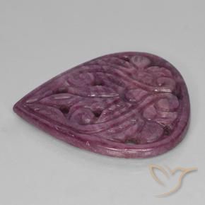 Rubi roxo médio Natural 31.28ct, Formato de pêra, Opaco