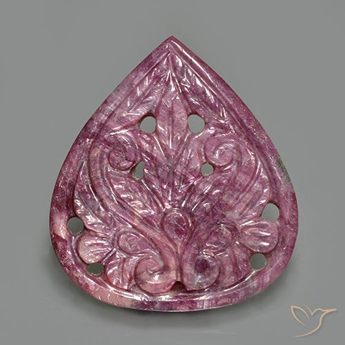 29.19ct Natural roxo médio Rubi, Formato de pêra, Opaco