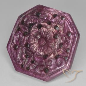 Rubi Magenta Roxo Médio Natural 46.86ct, Corte Octógono / Esmeralda, Opaco