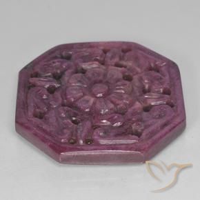 Rubi Magenta Roxo Médio Natural 46.86ct, Corte Octógono / Esmeralda, Opaco