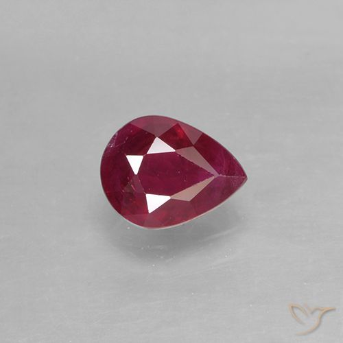 0.42ct Natural Vermelho escuro Rubi, Formato de pêra, VS-SI