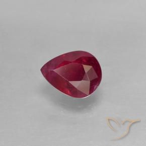 Rubi Vermelho escuro Natural 0.42ct, Formato de pêra, VS-SI