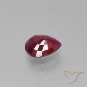 Rubi Vermelho escuro Natural 0.42ct, Formato de pêra, VS-SI