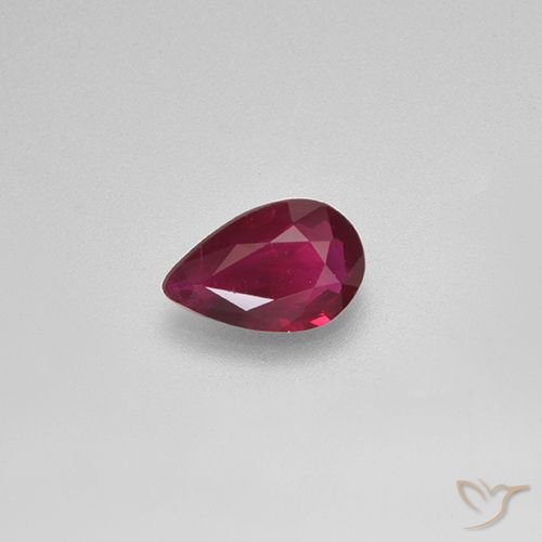 Rubi vermelho médio Natural 0.43ct, Formato de pêra, VS-SI