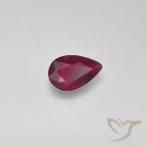 Rubi vermelho médio Natural 0.43ct, Formato de pêra, VS-SI