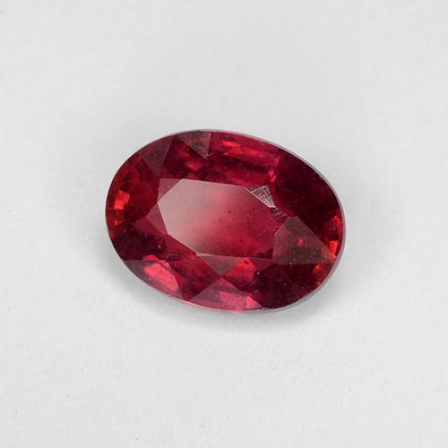 Rubi vinho vermelho natural 1,87ct, corte oval, VS-SI