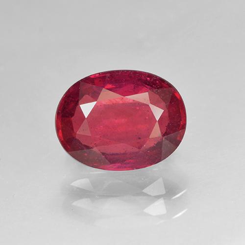 Rubi groselha vermelha Natural 1.54ct, Corte Oval, VS-SI