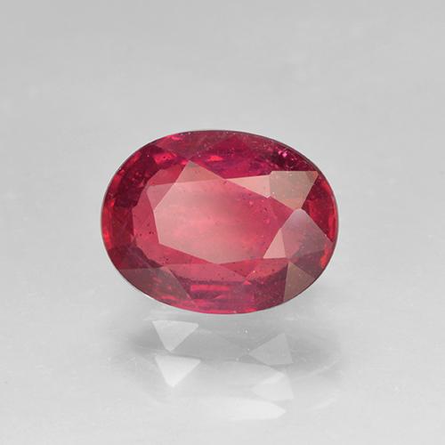 Rubi groselha vermelha Natural 1.54ct, Corte Oval, VS-SI