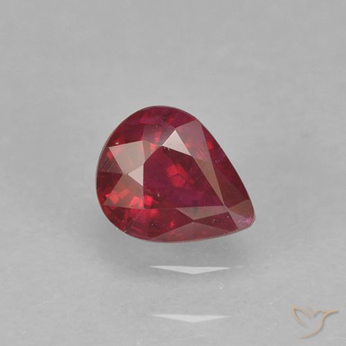0.35ct Natural Carmesim Profundo Rubi, Formato de pêra, VS-SI
