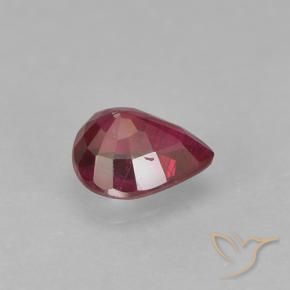 Rubi Carmesim Profundo Natural 0.35ct, Formato de pêra, VS-SI