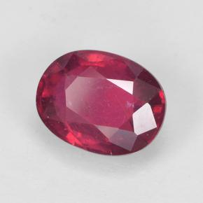 Rubi Vermelho médio-escuro Natural 1.67ct, Corte Oval, VS-SI