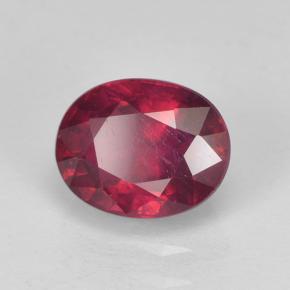 Rubi Vermelho médio-escuro Natural 1,94ct, Corte Oval, VS-SI