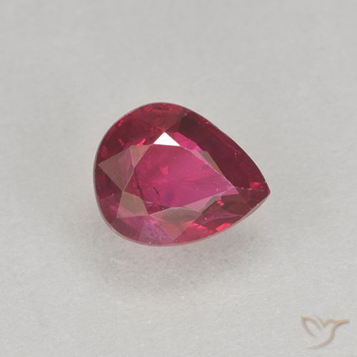 0.34ct Natural rosa avermelhado Rubi, Formato de pêra, VS-SI
