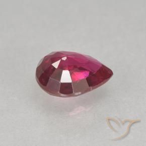 Rubi rosa avermelhado Natural 0.34ct, Formato de pêra, VS-SI