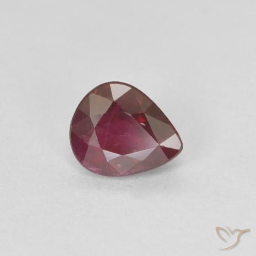 0.43ct Natural Vinho vermelho Rubi, Formato de pêra, VS-SI