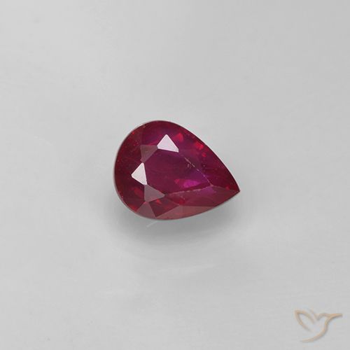 0.38ct Natural groselha vermelha Rubi, Formato de pêra, VS-SI