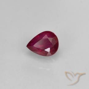 Rubi groselha vermelha Natural 0.38ct, Formato de pêra, VS-SI