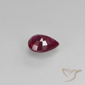 Rubi groselha vermelha Natural 0.38ct, Formato de pêra, VS-SI
